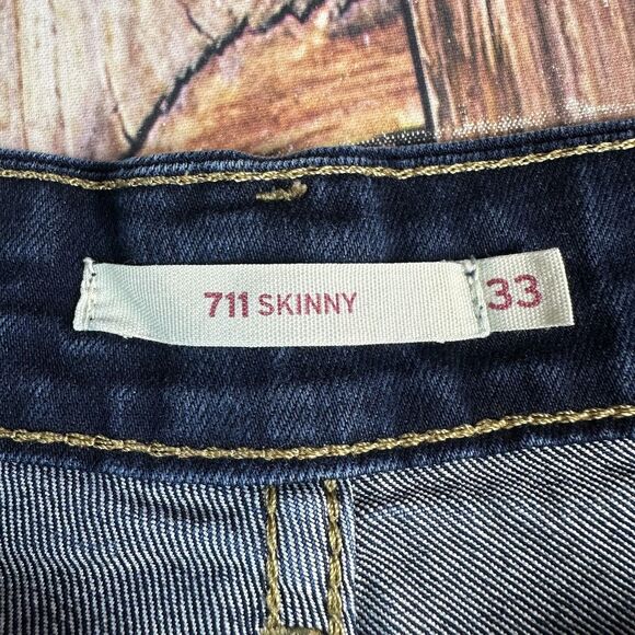 Levi's 711 SKINNY Womens Size 33 Blue Mid Rise Jeans Denim Pants 38x29 - Picture 10 of 13